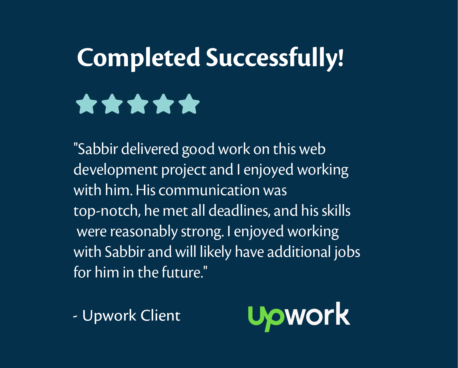 Upwork Client Testimonial 4